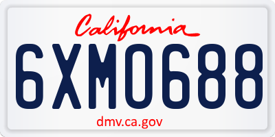 CA license plate 6XMO688