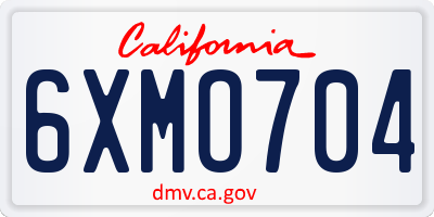CA license plate 6XMO704