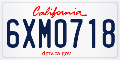 CA license plate 6XMO718