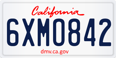 CA license plate 6XMO842