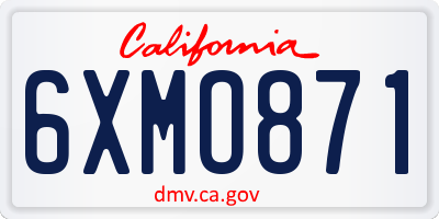 CA license plate 6XMO871