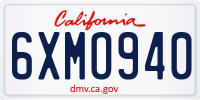 CA license plate 6XMO940