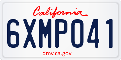 CA license plate 6XMP041