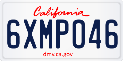 CA license plate 6XMP046
