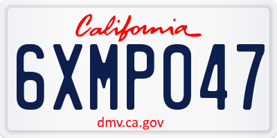 CA license plate 6XMP047