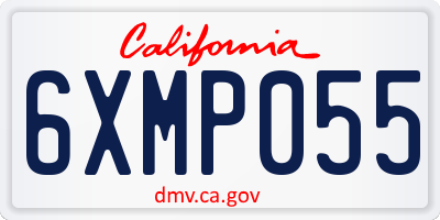 CA license plate 6XMP055