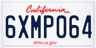 CA license plate 6XMP064