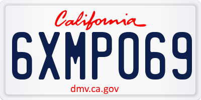 CA license plate 6XMP069