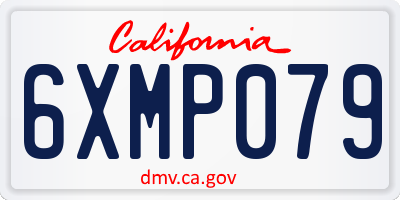 CA license plate 6XMP079