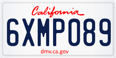 CA license plate 6XMP089