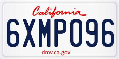 CA license plate 6XMP096