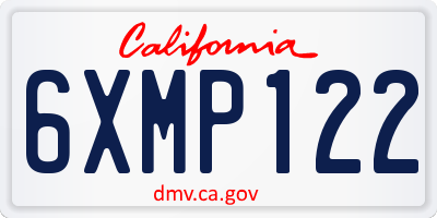 CA license plate 6XMP122