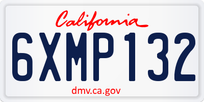 CA license plate 6XMP132