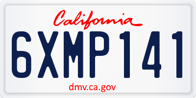 CA license plate 6XMP141