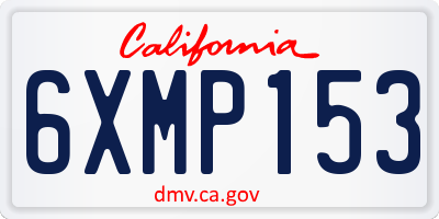 CA license plate 6XMP153