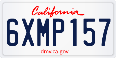 CA license plate 6XMP157
