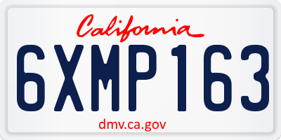 CA license plate 6XMP163