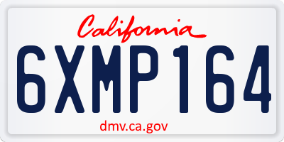 CA license plate 6XMP164
