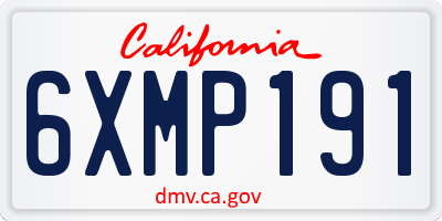 CA license plate 6XMP191
