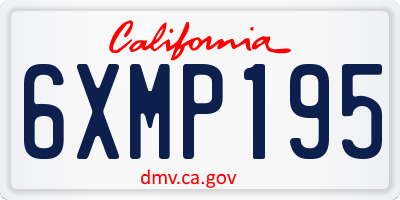CA license plate 6XMP195