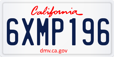 CA license plate 6XMP196