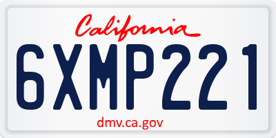 CA license plate 6XMP221