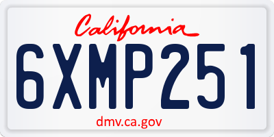 CA license plate 6XMP251