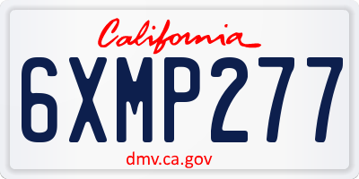 CA license plate 6XMP277