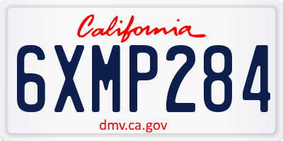 CA license plate 6XMP284