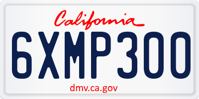 CA license plate 6XMP300