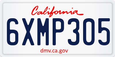 CA license plate 6XMP305