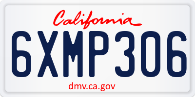 CA license plate 6XMP306
