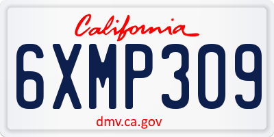 CA license plate 6XMP309