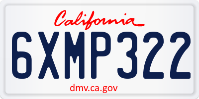CA license plate 6XMP322