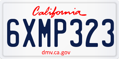 CA license plate 6XMP323