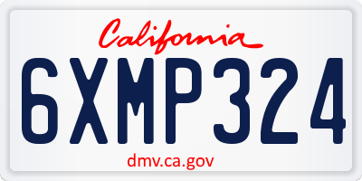 CA license plate 6XMP324