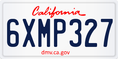 CA license plate 6XMP327