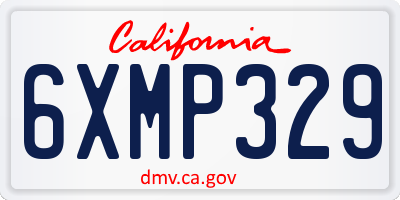 CA license plate 6XMP329