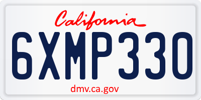 CA license plate 6XMP330