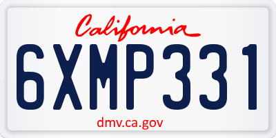 CA license plate 6XMP331