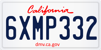 CA license plate 6XMP332