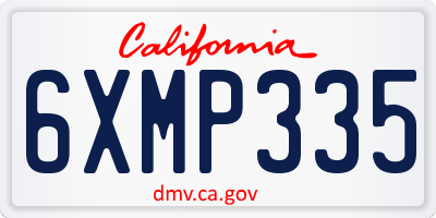 CA license plate 6XMP335