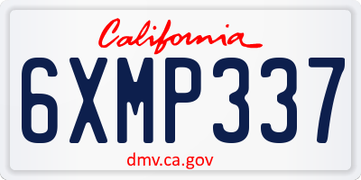 CA license plate 6XMP337