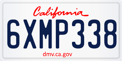 CA license plate 6XMP338
