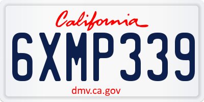 CA license plate 6XMP339