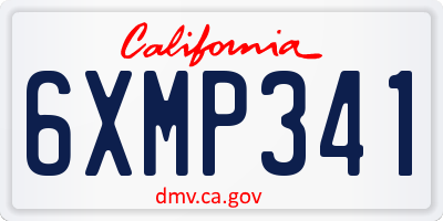 CA license plate 6XMP341