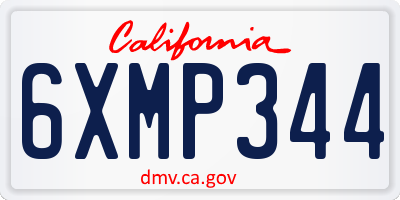 CA license plate 6XMP344