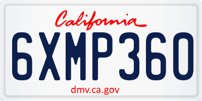 CA license plate 6XMP360