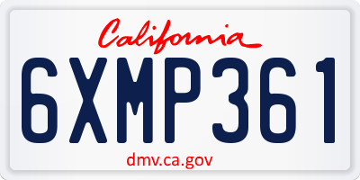 CA license plate 6XMP361