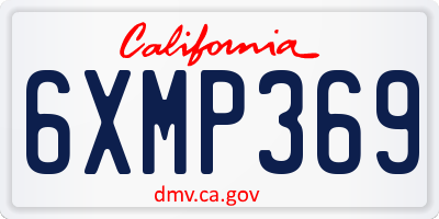 CA license plate 6XMP369